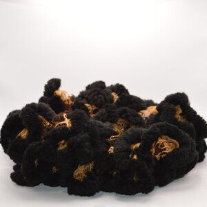 Homemade Brown and Black Ruffle Scarf